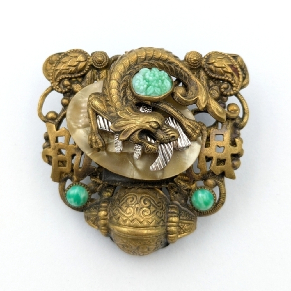 RARE Antique Neiger 1920s Czech Art deco Chinese dress clip